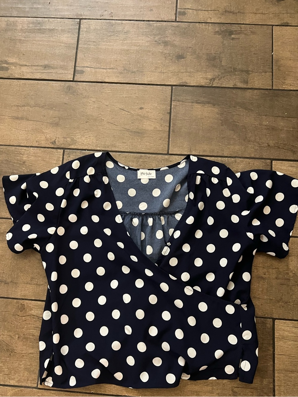 Blue Polka Dot  Top